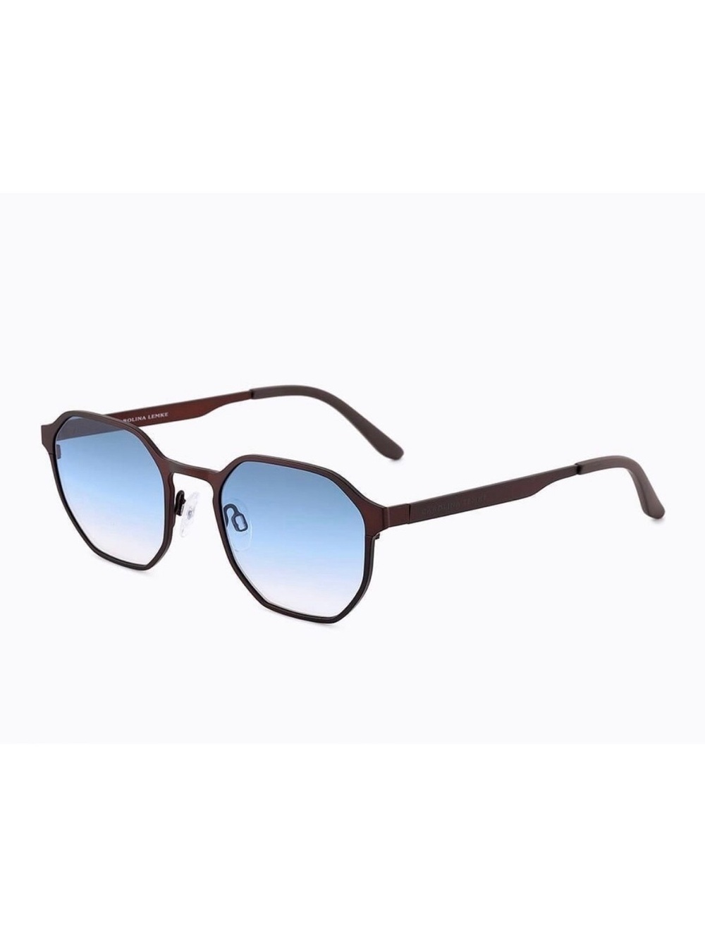 Women's Brown Frame Sunglasses with Blue Gradient Lenses